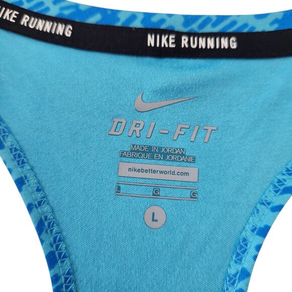 Nike Pronto Miler Dr-Fit Running Tank Blue Large Sleeveless Soft Top  Exercise - Picture 3 of 5